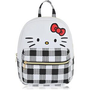 Sanrio Hello Kitty Leather Mini Backpack Black 10" Cute Purse for All